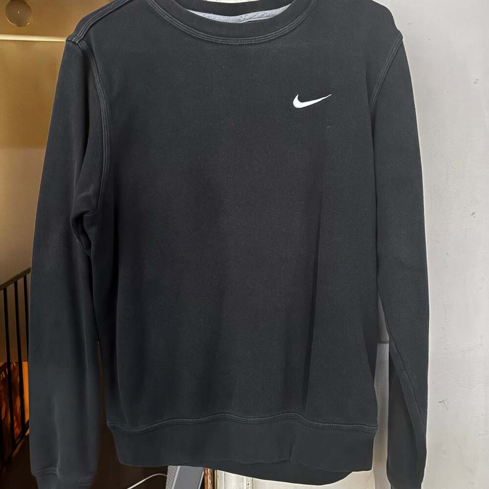 Vintage Nike Black Small Swoosh Logo Crewneck Sweatshirt